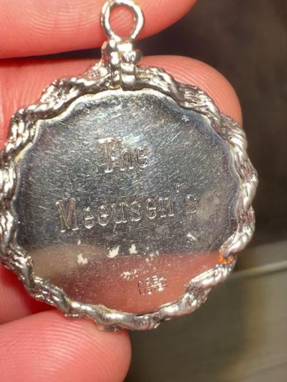 Vintage sterling silver Round Pendant Necklace Charm
